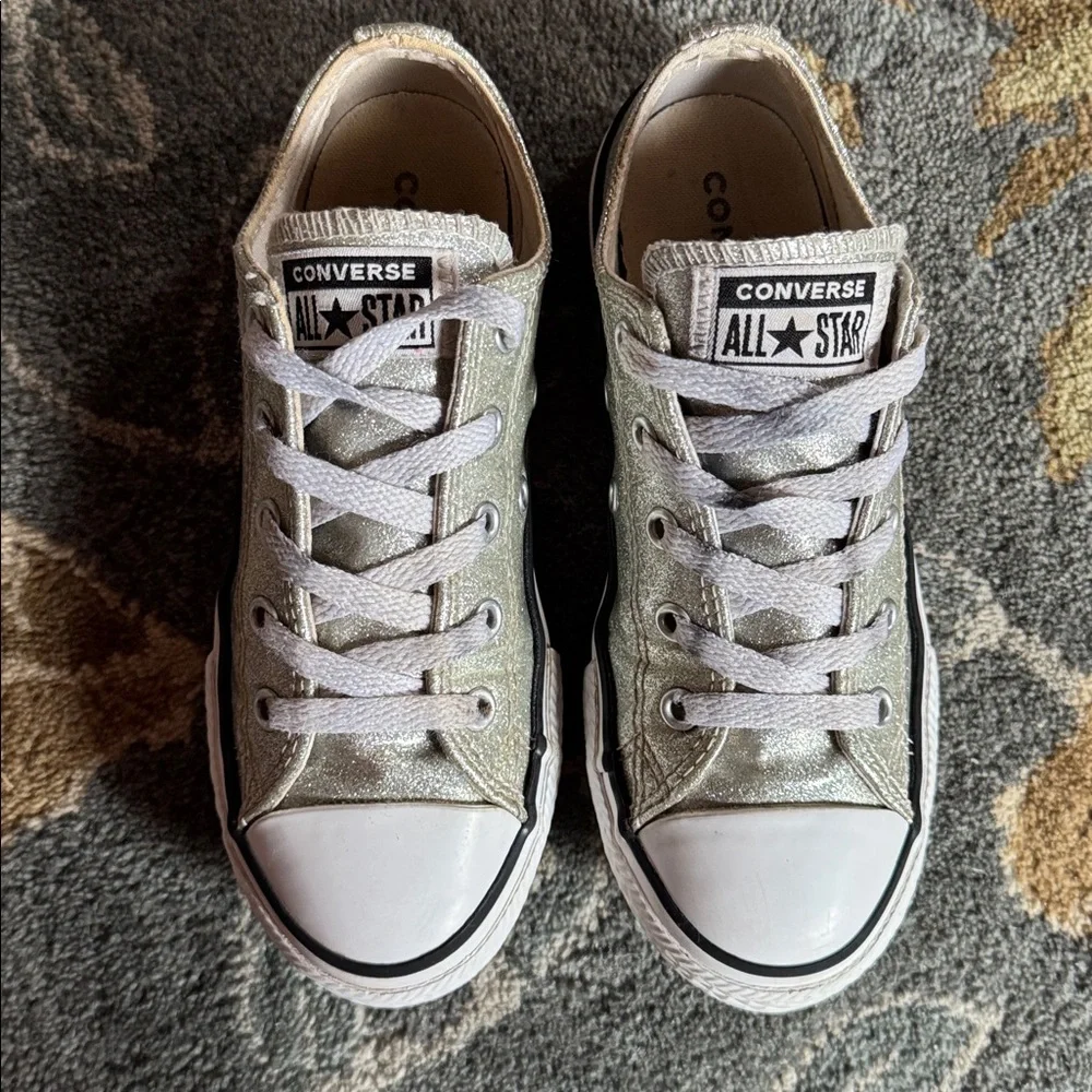 Converse All Star Silver Sparkle Sneakers
